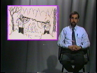 Two hunters aiming their rifles at each other