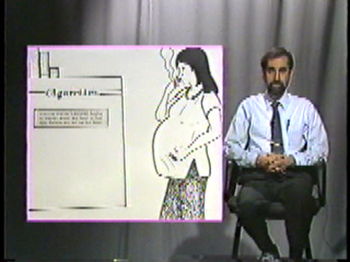 A pregnant woman smoking