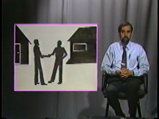 Neighbors shaking hands