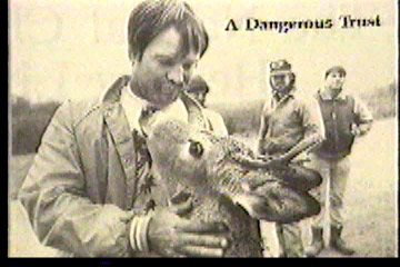 'A Dangerous Trust': a deer being pet by a hunter